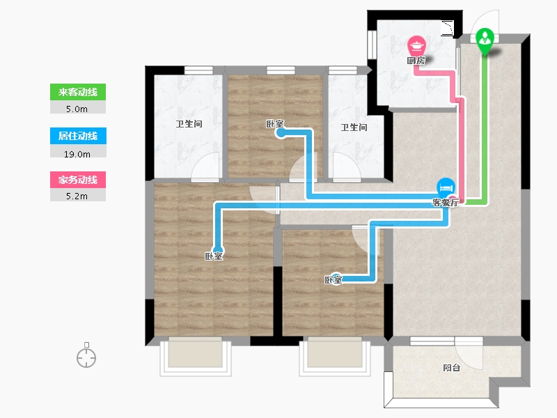 山东省-烟台市-龙湖春江悦茗-78.01-户型库-动静线