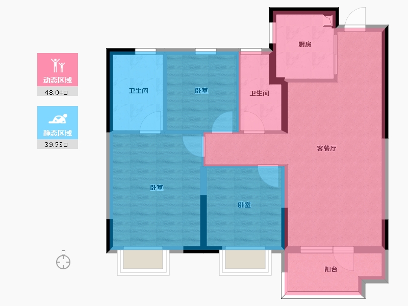 山东省-烟台市-龙湖春江悦茗-78.01-户型库-动静分区