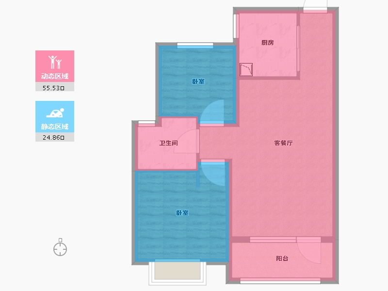 山东省-烟台市-凤璟苑-72.01-户型库-动静分区