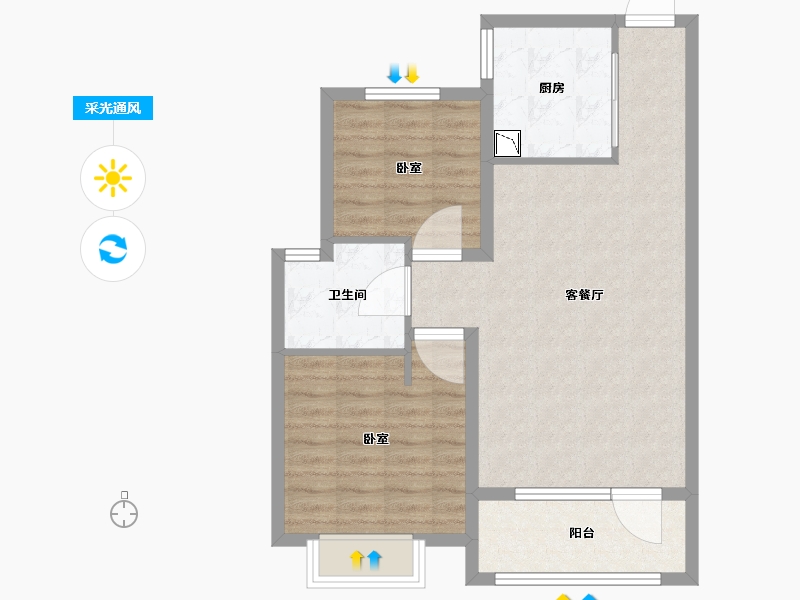 山东省-烟台市-凤璟苑-72.01-户型库-采光通风