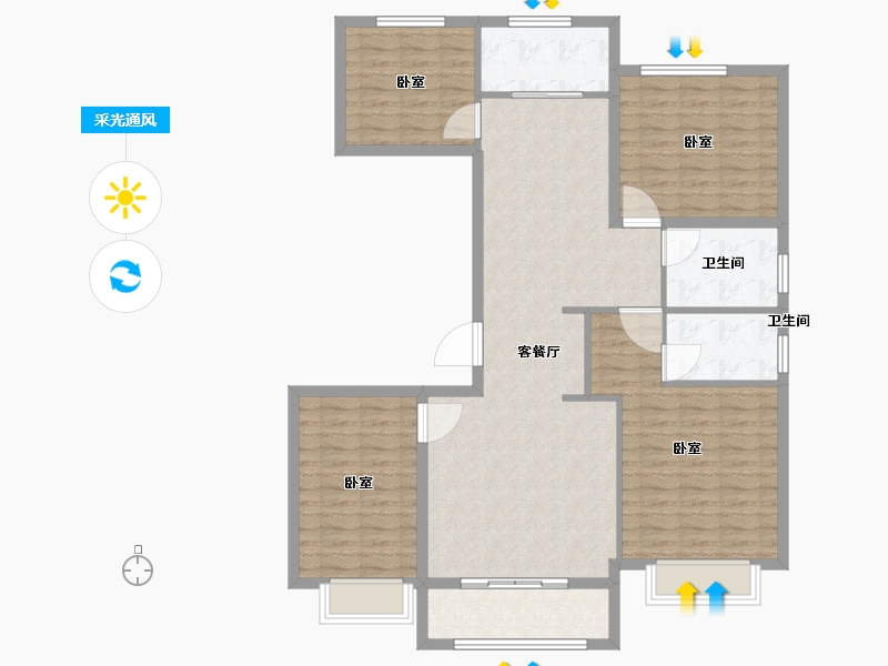 山东省-聊城市-鲁商城市广场-117.73-户型库-采光通风