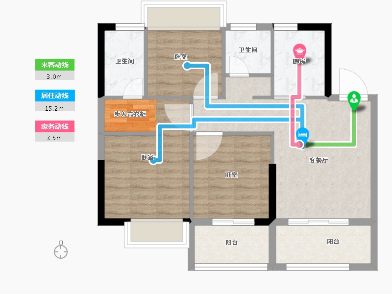 福建省-龙岩市-印象公园里-71.00-户型库-动静线