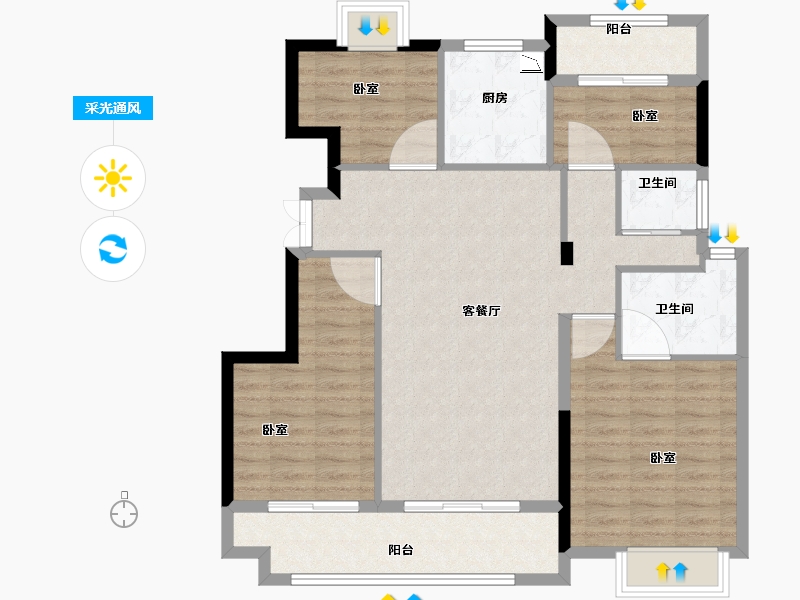 河南省-开封市-中闽·杞国和院-99.01-户型库-采光通风