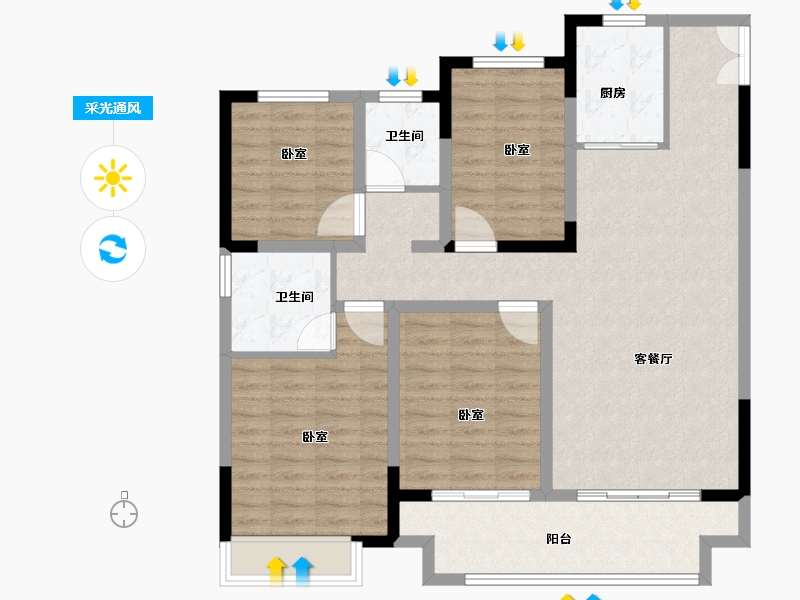 河南省-洛阳市-建业永宁上院-108.00-户型库-采光通风