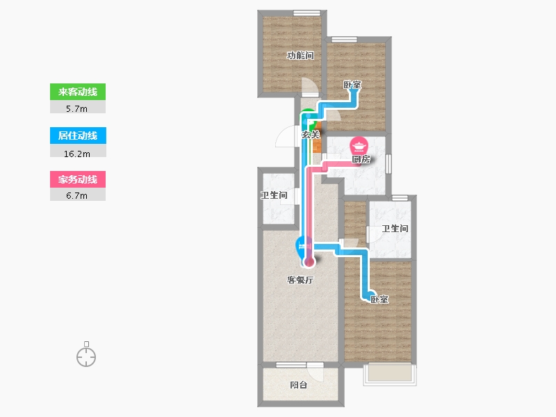 山东省-青岛市-海信都市逸品-88.24-户型库-动静线