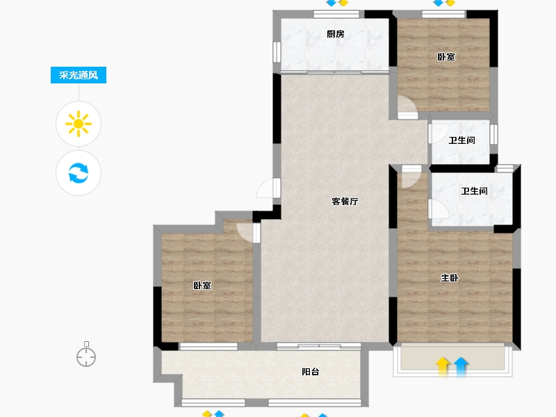 河南省-洛阳市-文乐山水上境-91.25-户型库-采光通风