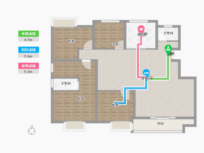 山东省-聊城市-御润好家-137.03-户型库-动静线