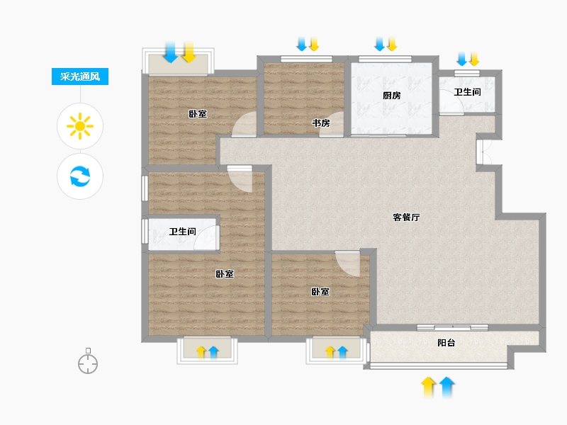 山东省-聊城市-御润好家-137.03-户型库-采光通风