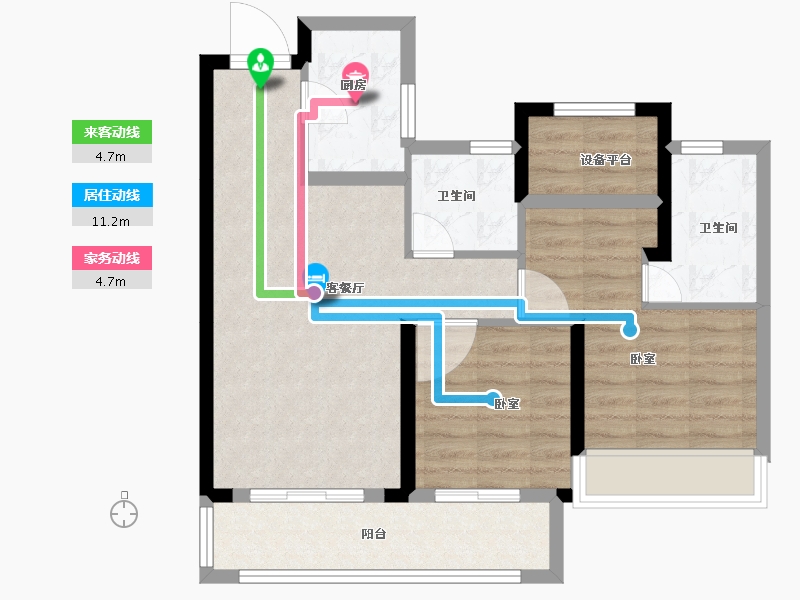 浙江省-绍兴市-新城悦隽公馆-71.09-户型库-动静线