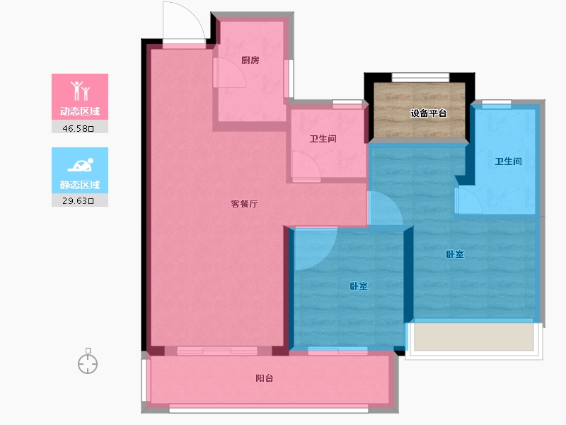 浙江省-绍兴市-新城悦隽公馆-71.09-户型库-动静分区