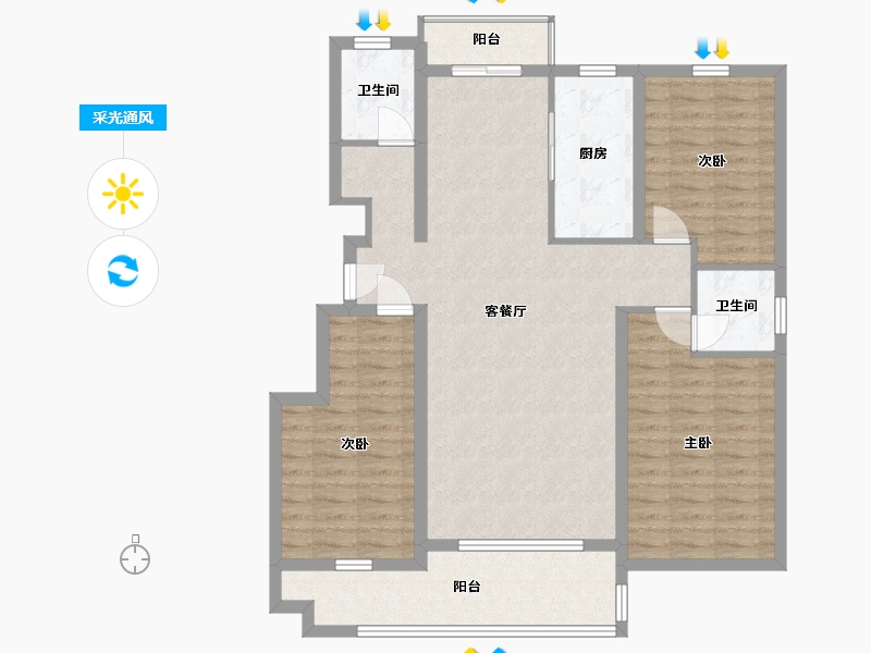 山东省-日照市-德瑞水岸华庭-108.00-户型库-采光通风