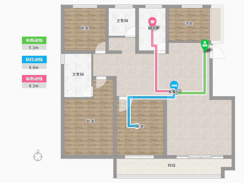 山东省-临沂市-颐龙恒泰二期陶然里-136.03-户型库-动静线