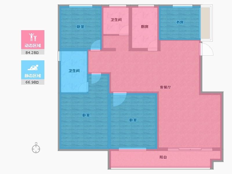 山东省-临沂市-颐龙恒泰二期陶然里-136.03-户型库-动静分区