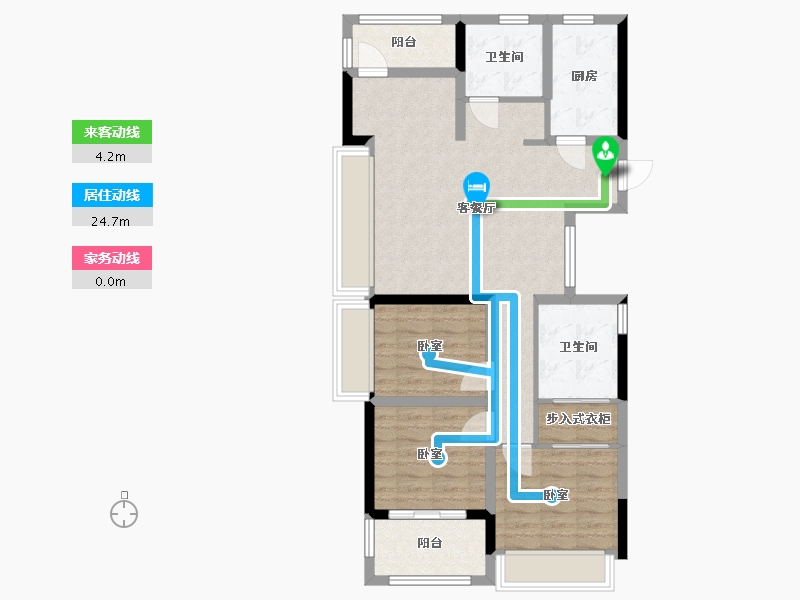 浙江省-杭州市-天都城沁源公寓-84.46-户型库-动静线