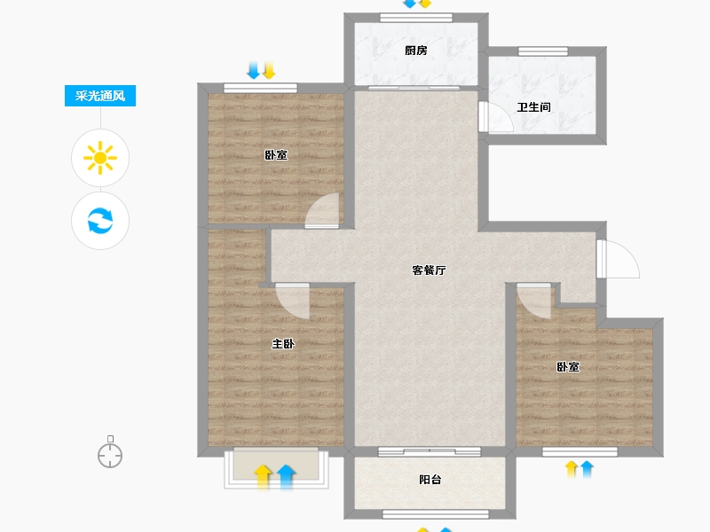 山东省-枣庄市-信华城-100.03-户型库-采光通风