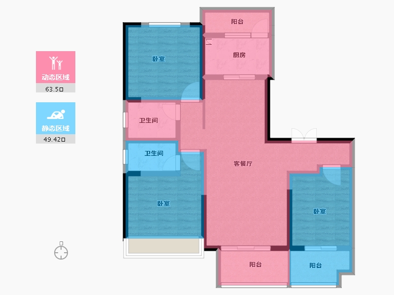 河南省-洛阳市-东豪紫园-99.70-户型库-动静分区