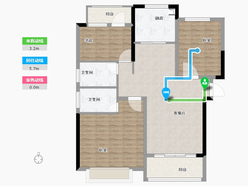 河南省-焦作市-新时代8号院-99.41-户型库-动静线