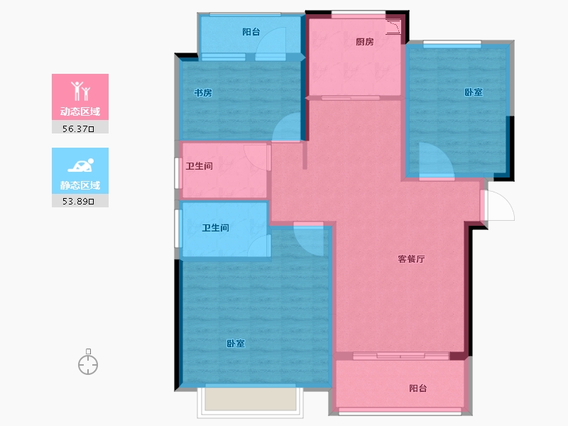 河南省-焦作市-新时代8号院-99.41-户型库-动静分区