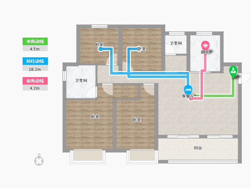 河南省-安阳市-安阳建业桂园东府-97.42-户型库-动静线