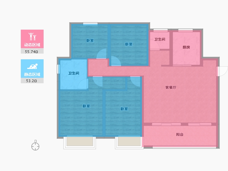 河南省-安阳市-安阳建业桂园东府-97.42-户型库-动静分区