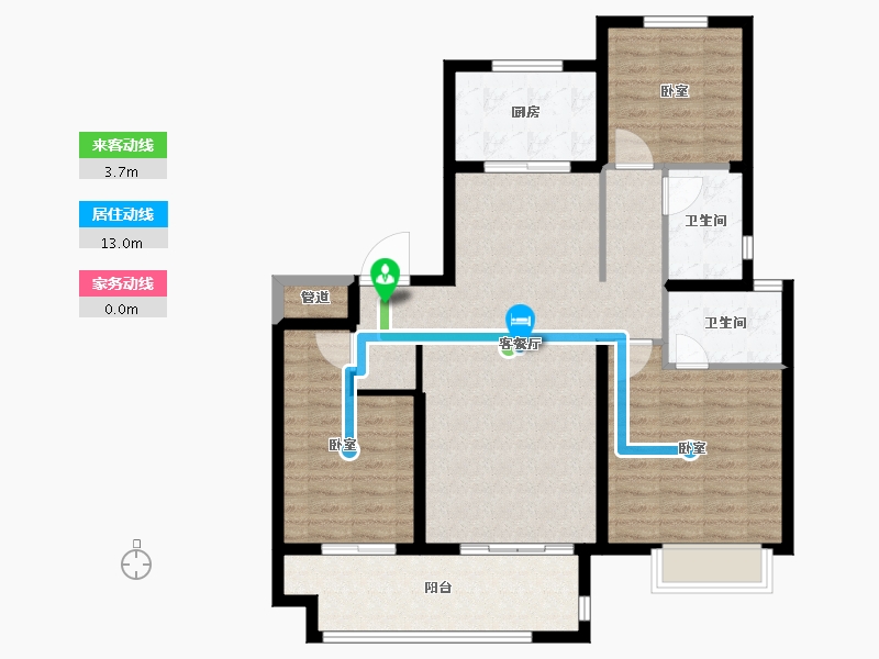 山东省-临沂市-儒辰生态城二期百合兰庭-102.00-户型库-动静线