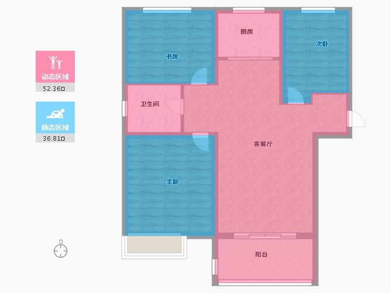 山东省-济南市-卓亚香格里-80.00-户型库-动静分区