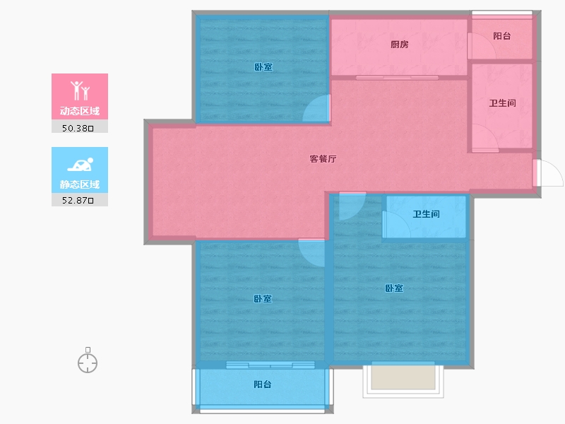 山东省-聊城市-聊城新天地-93.86-户型库-动静分区