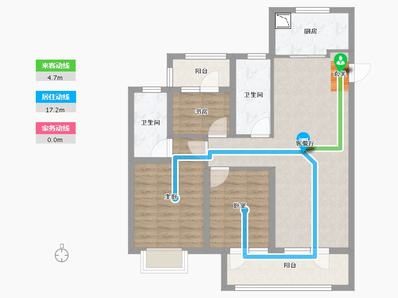 山东省-烟台市-绿地德迈珑璟台-81.00-户型库-动静线