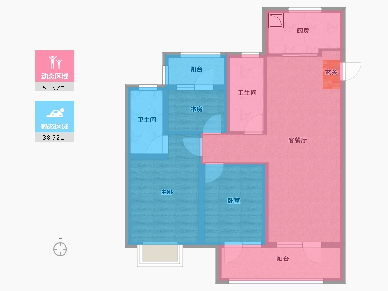 山东省-烟台市-绿地德迈珑璟台-81.00-户型库-动静分区