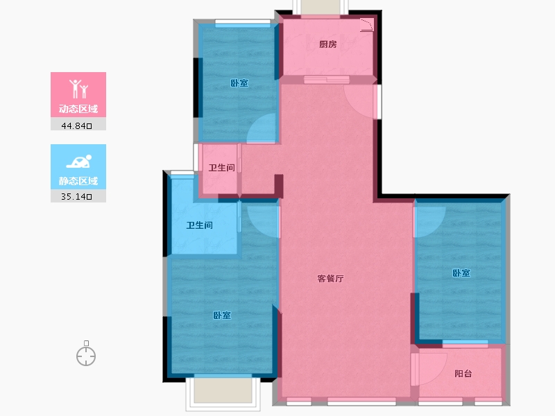 福建省-龙岩市-厦鑫·博览佰院-71.00-户型库-动静分区