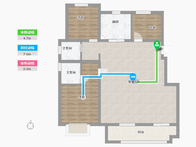 安徽省-蚌埠市-孔雀城时代北宸-89.40-户型库-动静线