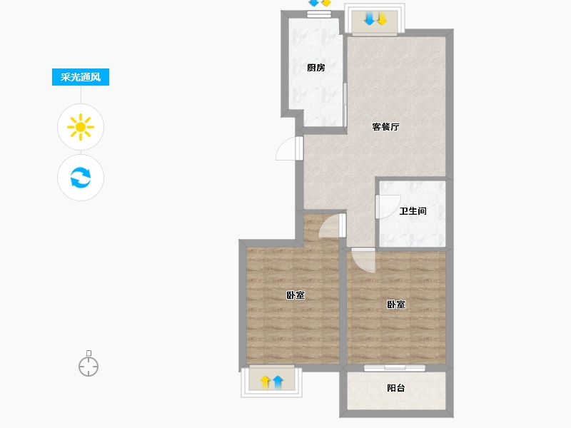 浙江省-杭州市-万象上东-62.26-户型库-采光通风