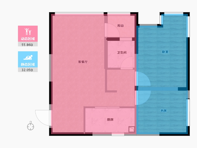 河南省-郑州市-新田·印象中心-78.79-户型库-动静分区