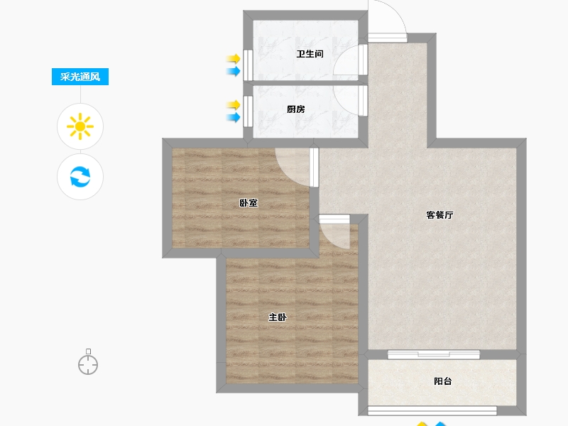 河南省-洛阳市-全盛天悦城-65.00-户型库-采光通风