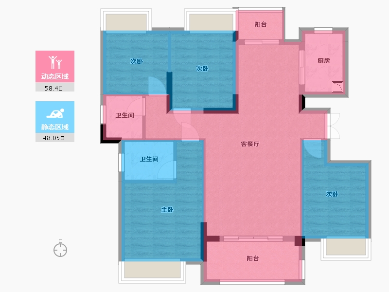 江西省-赣州市-祥光·书香府-95.50-户型库-动静分区