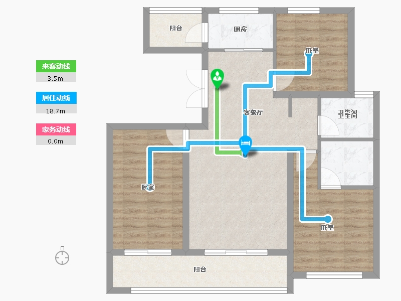 山东省-临沂市-颐龙恒泰二期陶然里-86.60-户型库-动静线