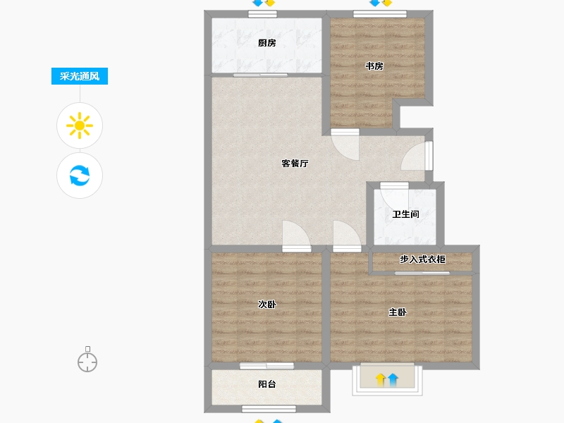 山东省-潍坊市-滨海福地世家-84.01-户型库-采光通风