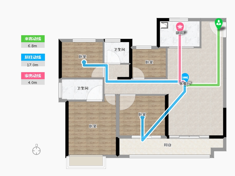 河南省-开封市-奥园·珺樾府-110.00-户型库-动静线