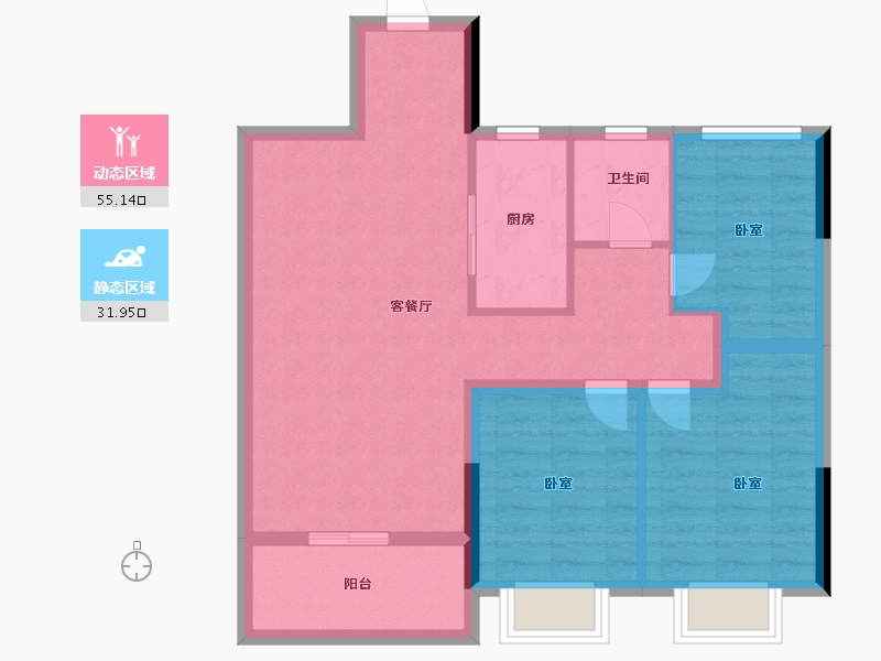 河南省-郑州市-兴港和昌云著-78.00-户型库-动静分区