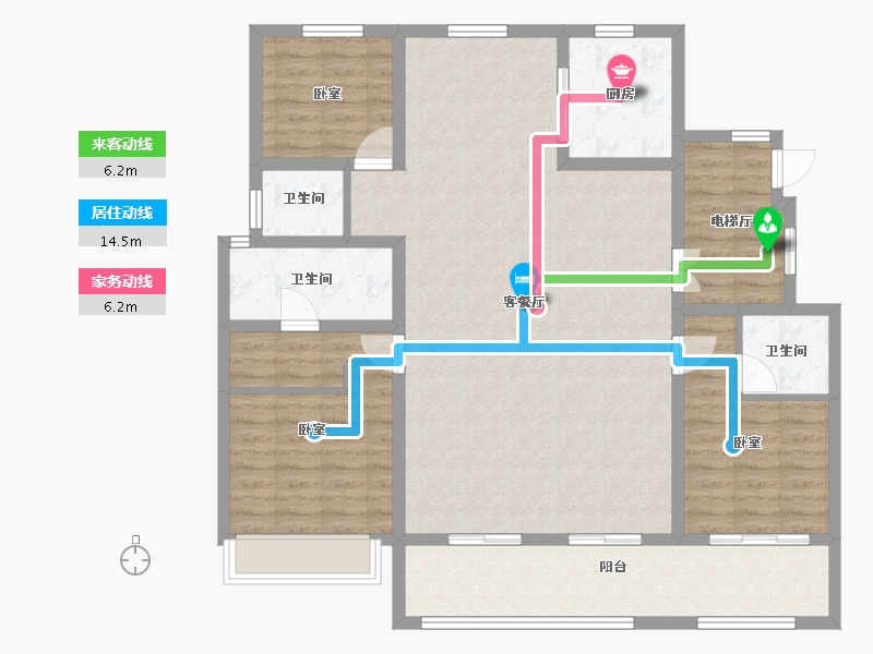 山东省-烟台市-滨湖万丽-128.30-户型库-动静线