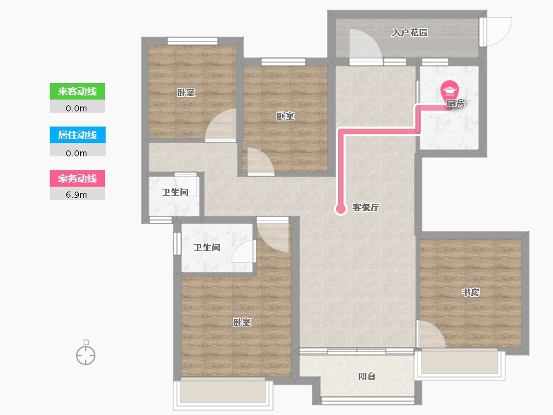 河南省-郑州市-碧源郑北瑞园-108.91-户型库-动静线