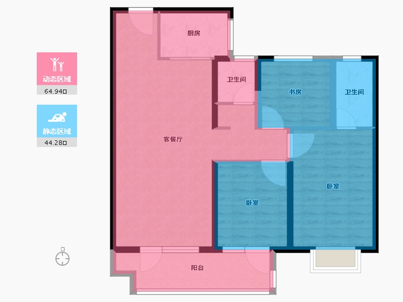 山东省-临沂市-临沂滨河万达广场-98.00-户型库-动静分区