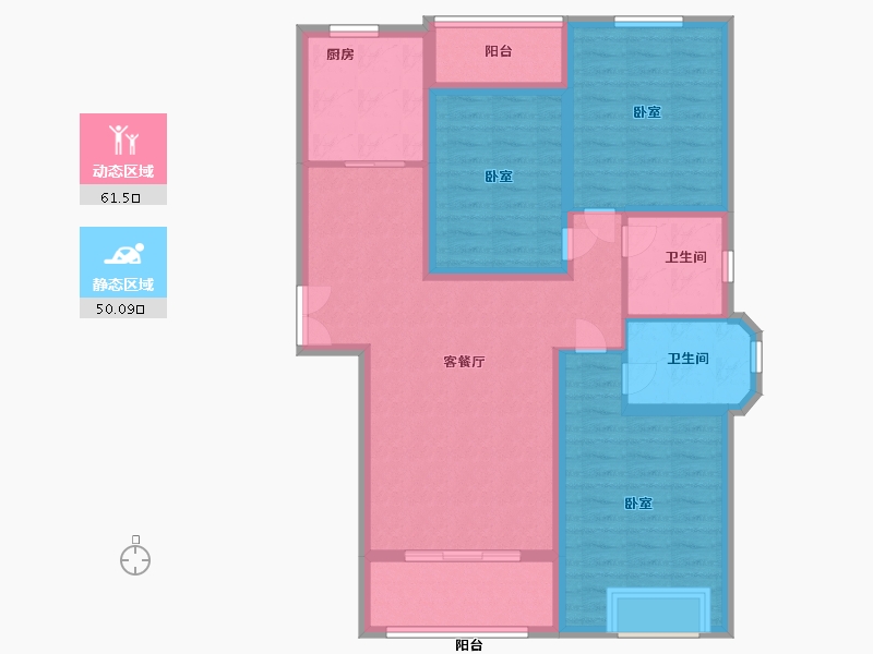 河南省-郑州市-兴达密登堡-99.23-户型库-动静分区