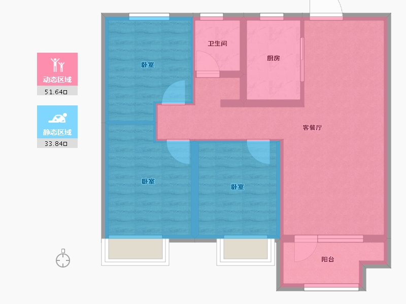 山东省-烟台市-旭辉银盛泰辉盛岚湾-76.00-户型库-动静分区