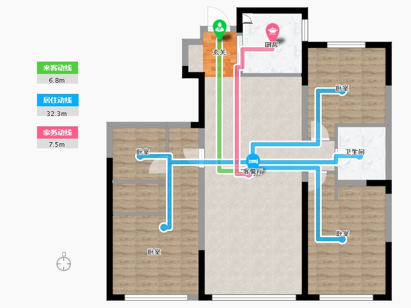 山东省-青岛市-海信都市逸品-108.62-户型库-动静线