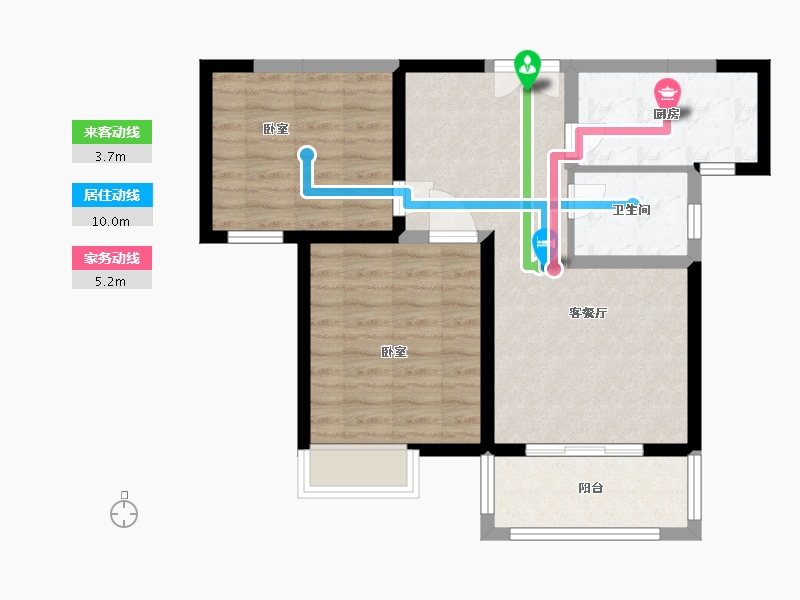 河南省-郑州市-正商启盛华庭-67.31-户型库-动静线