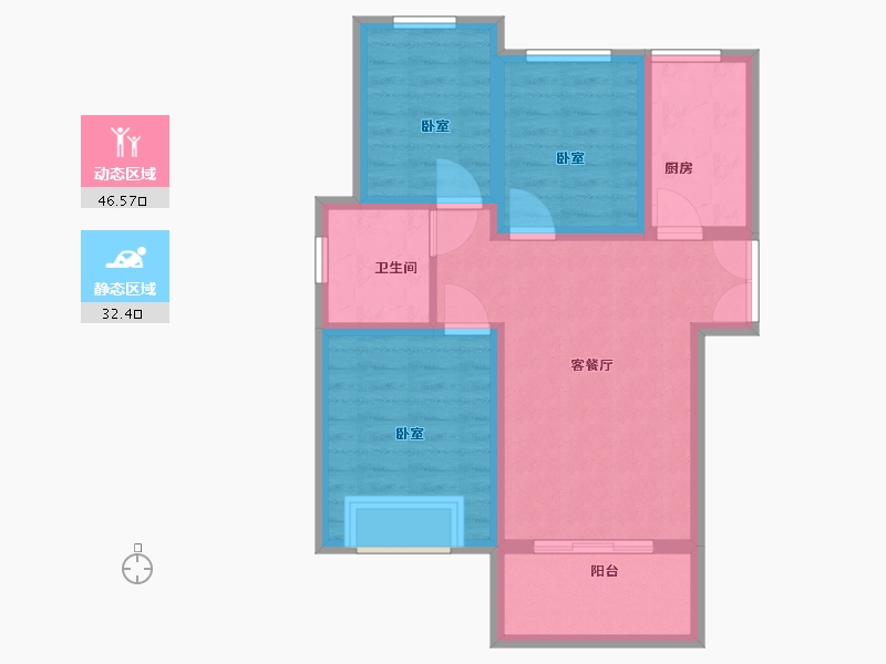 河南省-郑州市-爱丁堡-70.00-户型库-动静分区