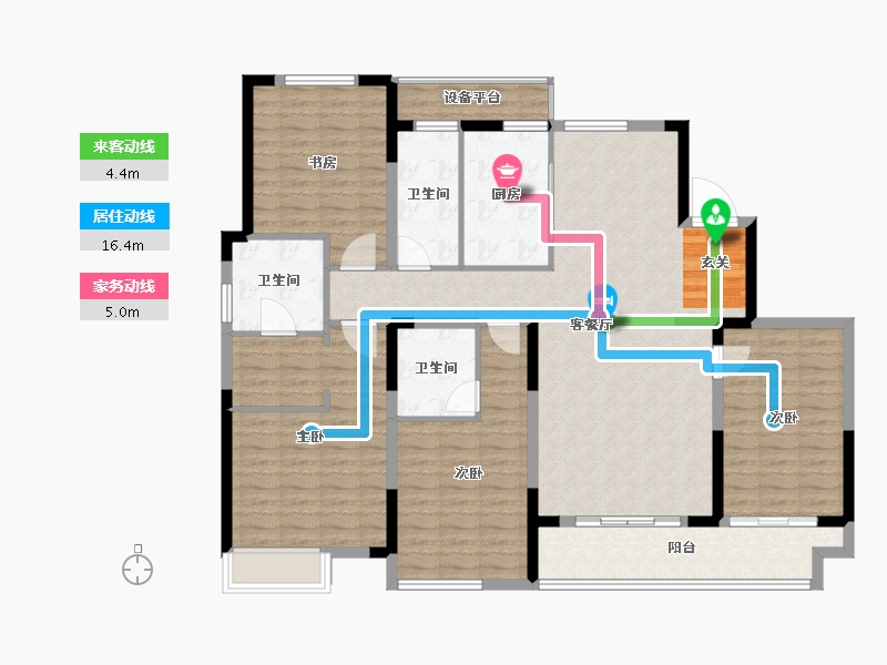 浙江省-台州市-悦景园-136.00-户型库-动静线