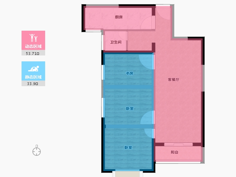 河南省-新乡市-禹洲嘉誉公元-77.57-户型库-动静分区