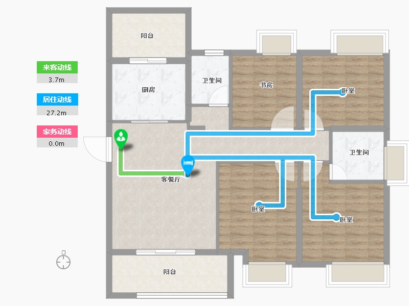 福建省-龙岩市-印象公园里-104.00-户型库-动静线